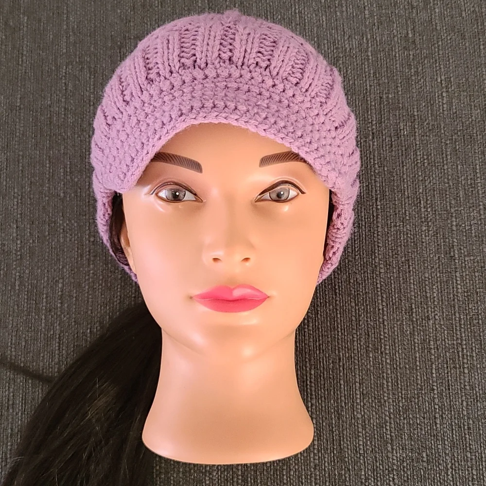 Goorin Bros Cableknit Crochet Soft Small Brim Beanie Hat Kids Girls M L